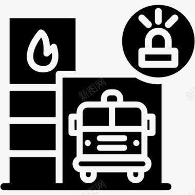 消防站建筑紧急情况图标