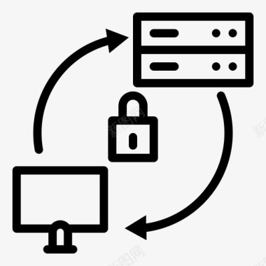 安全网络计算机锁图标