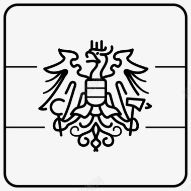 奥地利国旗盾徽纹章图标