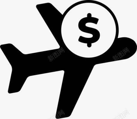 差旅成本航班飞机图标
