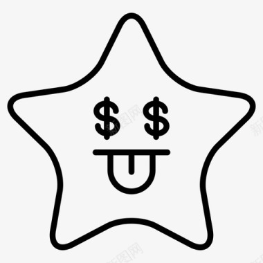 明星美元表情符号图标