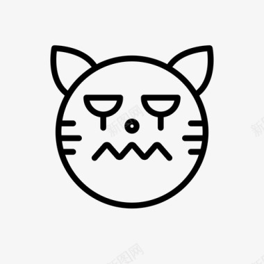 哭猫表情符号图标