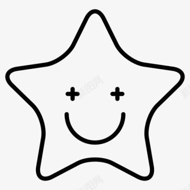 星星表情符号开心图标