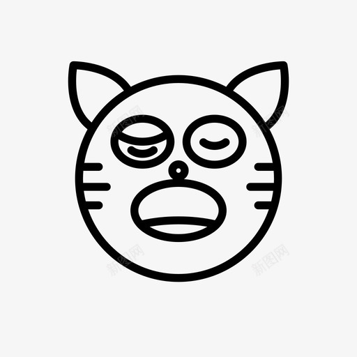 老虎猫瞌睡svg_新图网 https://ixintu.com 老虎 表情 瞌睡 打哈欠