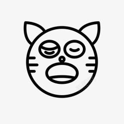 在打瞌睡的猫老虎猫瞌睡高清图片