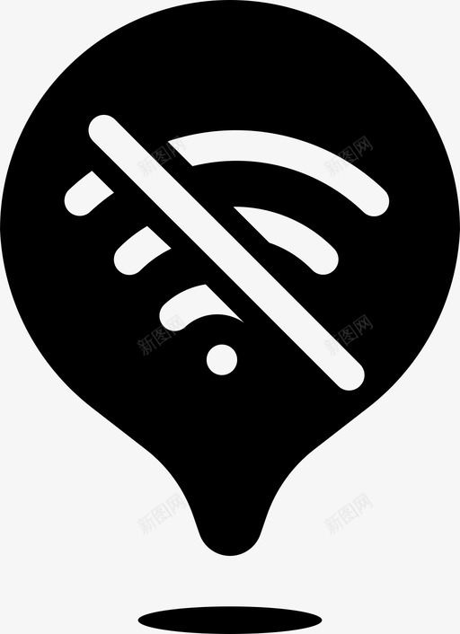 无wifi信号区飞行模式连接svg_新图网 https://ixintu.com 无信 信号区 连接 地图 飞行 模式 无线 位置 兴趣 图标