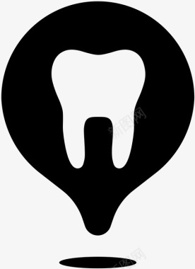 牙医办公室地图位置兴趣点牙齿帮助图标