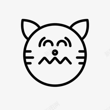 害羞猫表情符号图标