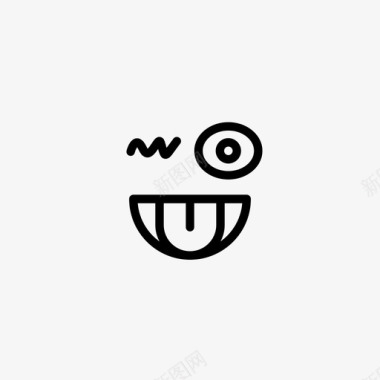 表情符号眨眼舌头图标
