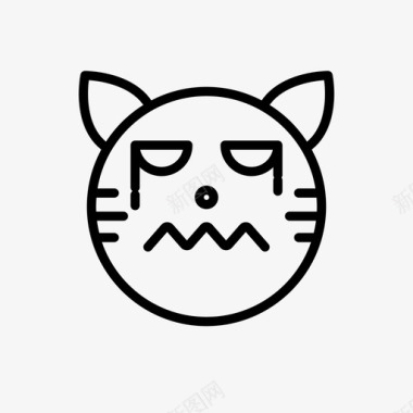 哭猫表情符号图标