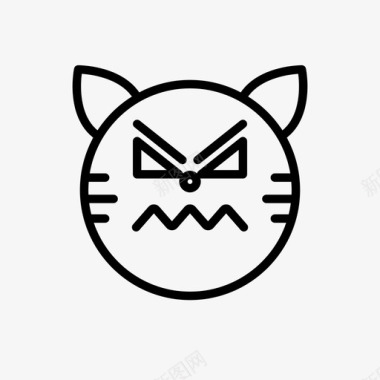 愤怒猫表情符号图标