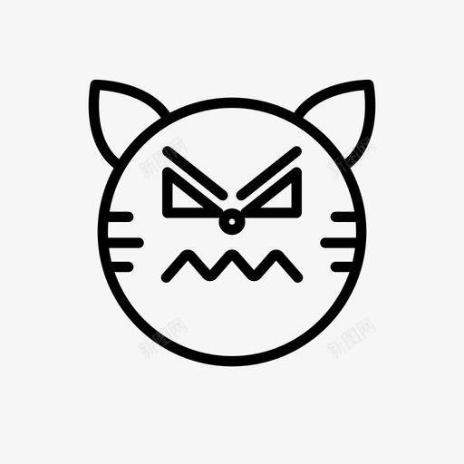 愤怒猫表情符号svg_新图网 https://ixintu.com 表情 符号 老虎 愤怒