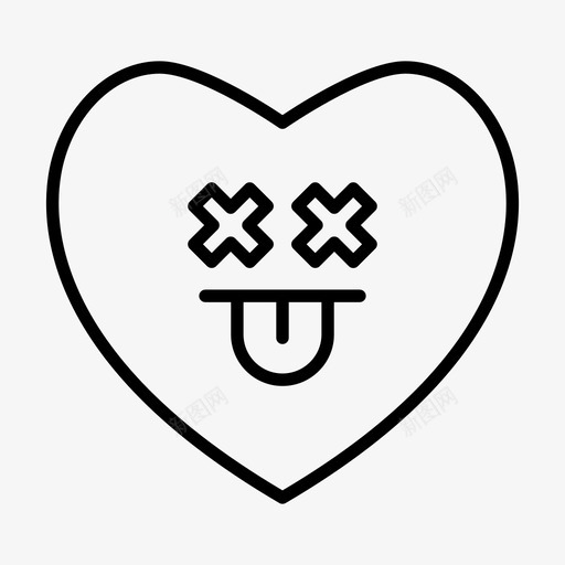 心盲表情svg_新图网 https://ixintu.com 表情 心盲 情爱 舌头