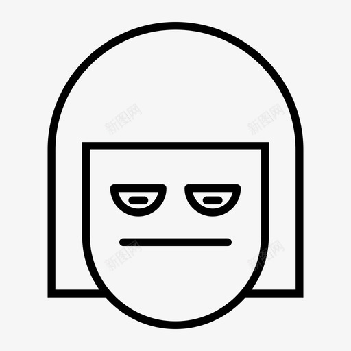 女孩无聊困倦svg_新图网 https://ixintu.com 女孩 表情 无聊 困倦