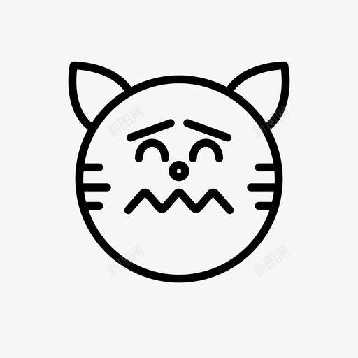 害羞猫表情符号svg_新图网 https://ixintu.com 表情 符号 老虎 害羞