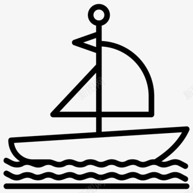 帆船漂流老式船图标