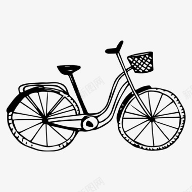 自行车素描图标