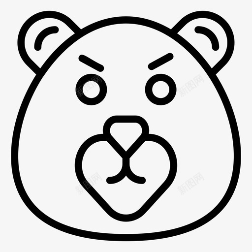 熊熊脸熊头svg_新图网 https://ixintu.com 动物 图标 森林 熊熊 矢量熊头标志 系列 脸熊头 远足 野生动物 野营