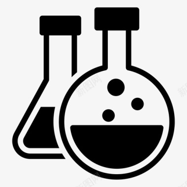 化学实验室化学烧杯锥形烧瓶图标