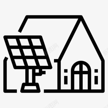 太阳能电池屋能源可再生图标