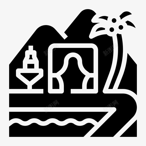 岛屿海滩派对svg_新图网 https://ixintu.com 婚礼 岛屿 海滩 派对 实体 实体图 图标