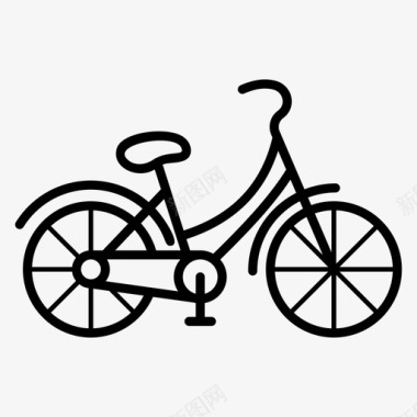 自行车手动自行车脚踏自行车图标