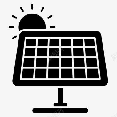 太阳能电池板可再生能源太阳能电力图标