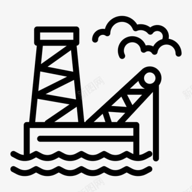石油平台海上杂项014线图标