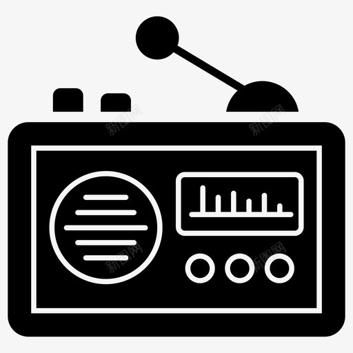 收音机输出设备无线电广播svg_新图网 https://ixintu.com 收音机 输出 设备 无线电 广播 录音机 老式 通信 图标 收集