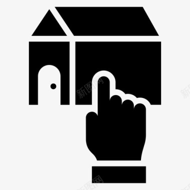 房屋选择选择家手指向图标