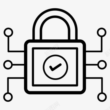 网络安全锁安全网络保护图标