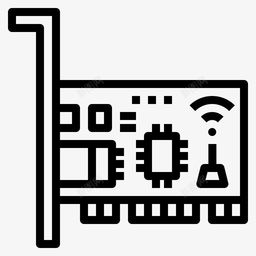 网卡芯片组硬件svg_新图网 https://ixintu.com 网卡 芯片组 硬件 主板 电脑硬件 外形 图标