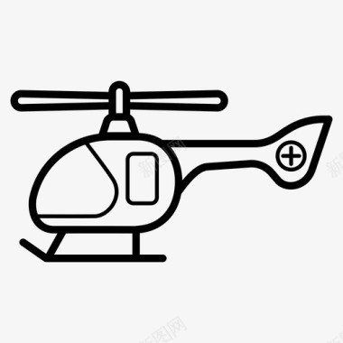 直升机航空运输飞机图标