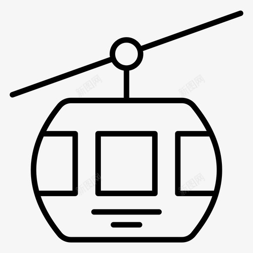 缆车飞机电缆运输svg_新图网 https://ixintu.com 运输 升降 缆车 飞机 电缆 电子 滑雪 电梯 一套 轮廓 图标