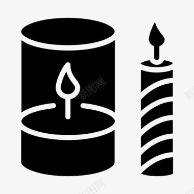 蛋糕蜡烛新年快乐新年图标