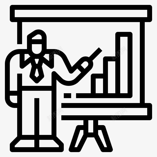 演示技巧商人课堂svg_新图网 https://ixintu.com 演示 技巧 商人 课堂教学 在线 课程 大纲 图标