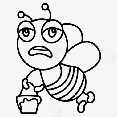 筋疲力尽的蜜蜂动物大黄蜂图标