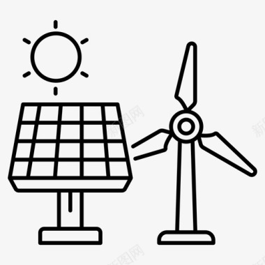 可再生能源太阳能发电太阳能图标