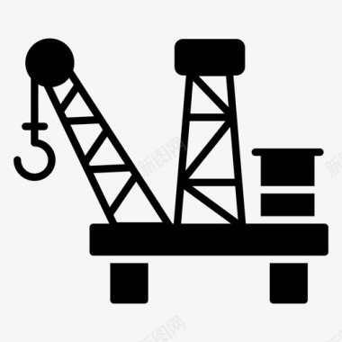 石油钻机井架石油工业图标