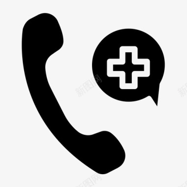 紧急呼叫服务医疗电话图标