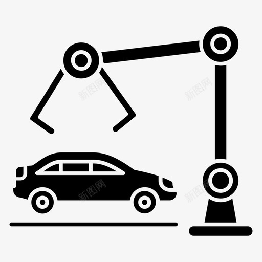 机器人制造自动化机械臂svg_新图网 https://ixintu.com 机器人 制造 工业 汽车 制造机 自动化 机械 符号