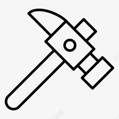 锤子木工工具羊角锤图标