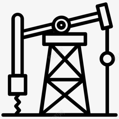 石油开采井架石油工业图标