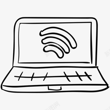笔记本电脑互联网互联网信号在线网络图标