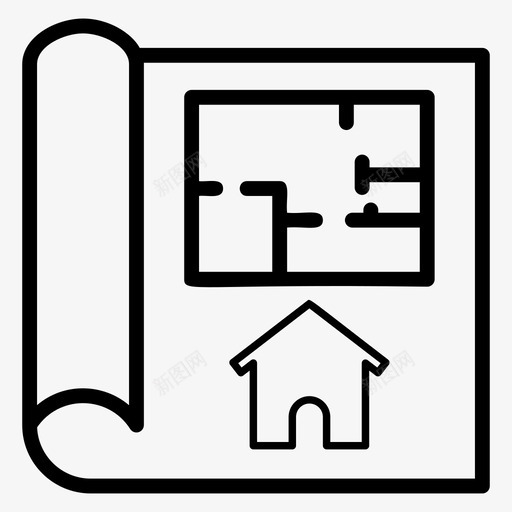 房屋规划建筑工程蓝图svg_新图网 https://ixintu.com 房屋 规划 建筑工程 蓝图 绘图 原型 建筑 房地产 线图 图标