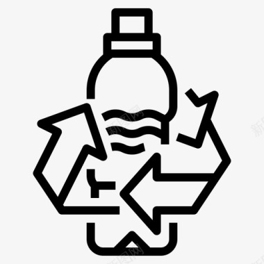 水瓶饮用回收图标