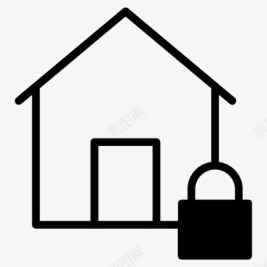 家庭保护家庭锁财产安全图标