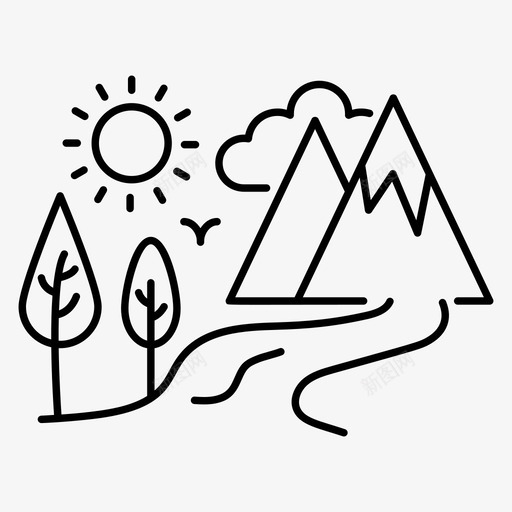 小山站小山丘陵区svg_新图网 https://ixintu.com 小山 山地 小山丘 丘陵区 景观 自然 户外 外线 矢量 矢量图 图标