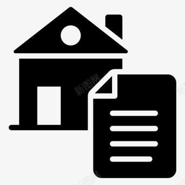 房产纸房产协议房屋合同图标