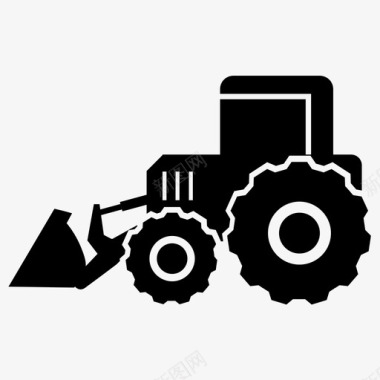 农用拖拉机牵引发动机小型拖拉机图标